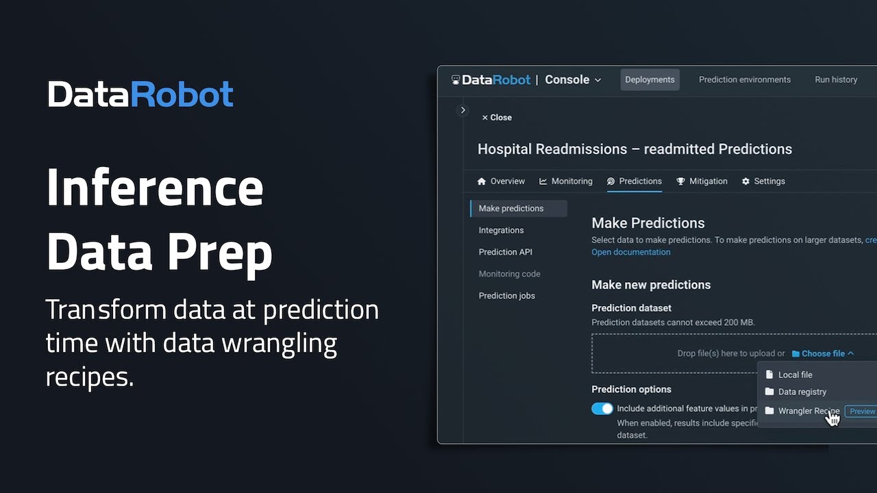 Inference Data Preparation with DataRobot | Use ETL Recipes to Prepare Data for Batch Scoring Jobs