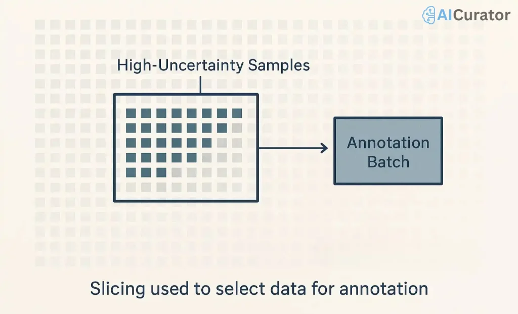 Explaining Slicing in a Data Annotation Pipeline