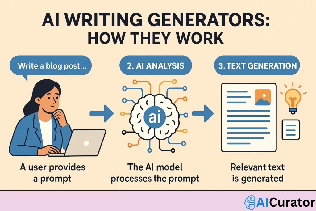 AI Writing Generators process _