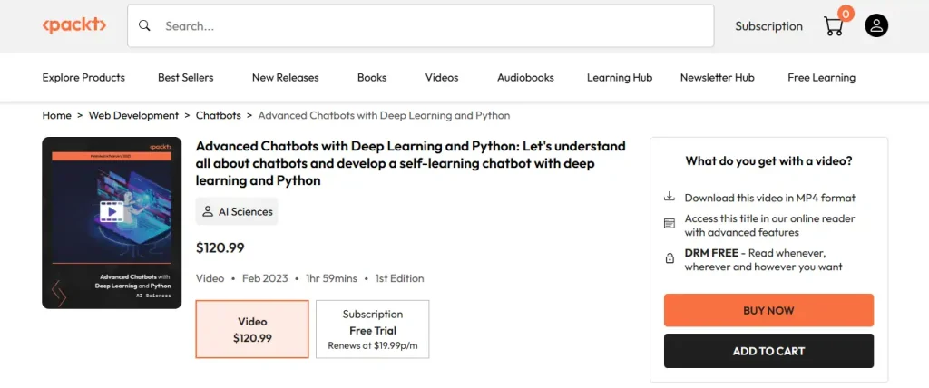 Advanced Chatbots with Deep Learning and Python – Packt