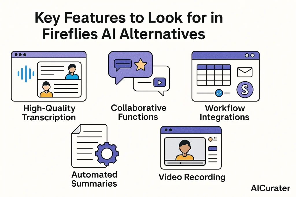 Fireflies AI Alternatives- Key Features