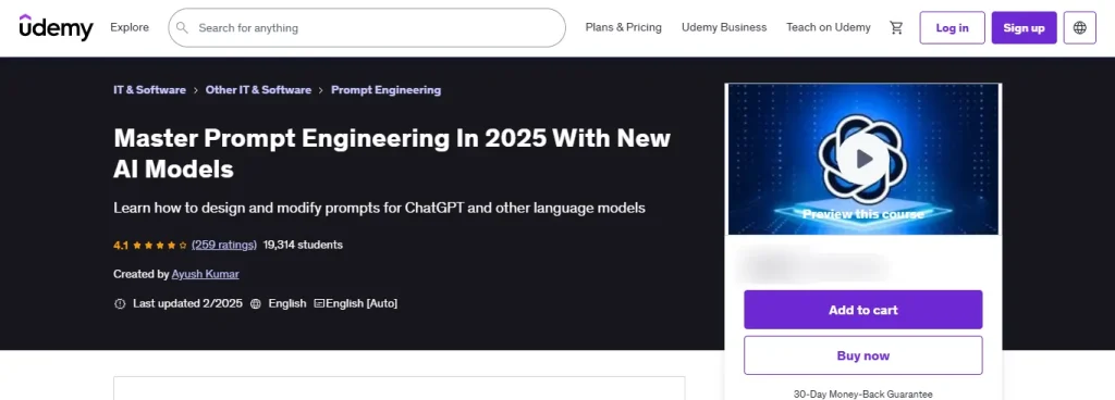 Mastering AI-Powered Prompt Engineering with AI Models (Udemy)
