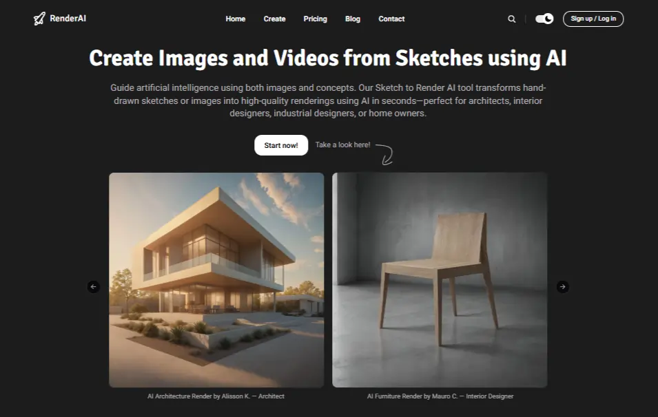 RenderAI Homepage