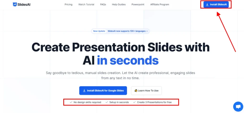 SlidesAI-homepage