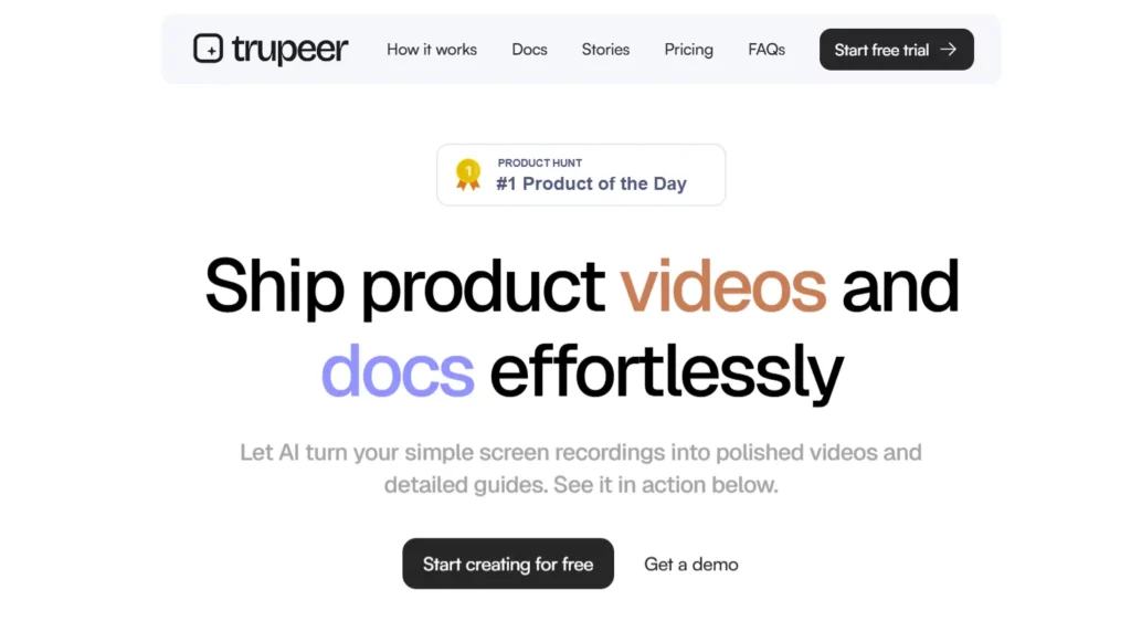 Trupeer-AI AI Screen Recording & Video Creation Tools