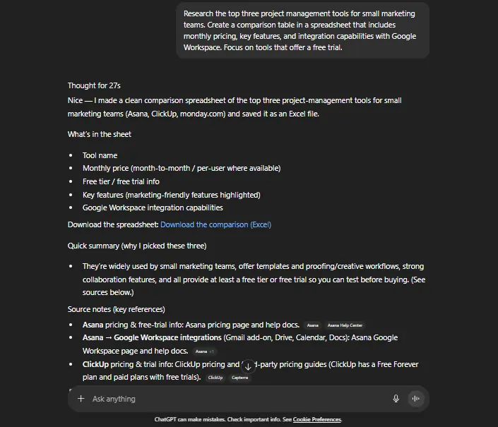 Use OpenAI ChatGPT Agent - Creating First Task