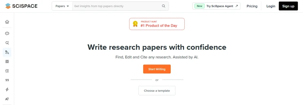 SciSpace AI Writer for Academic Content