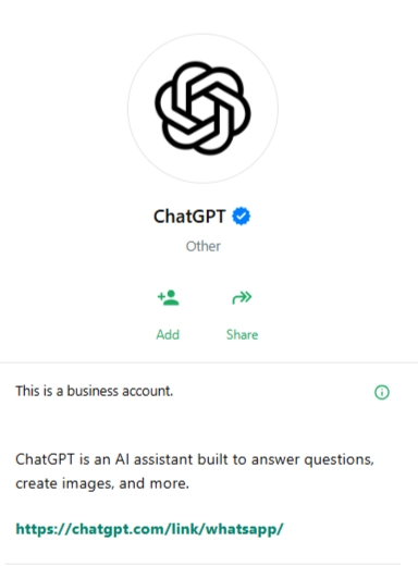 Start your Chat with OpenAI ChatGPT on Whatsapp