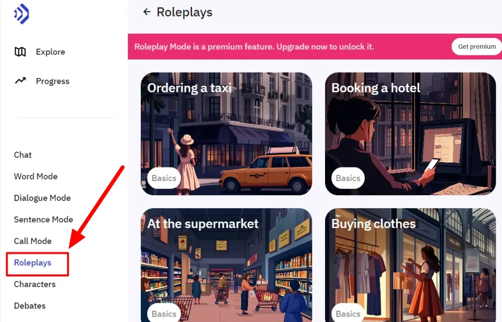 TalkPal AI Roleplays Feature