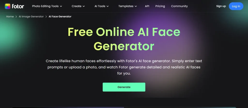 Fotor Face Generator