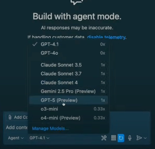 GPT-5 in GitHub Copilot