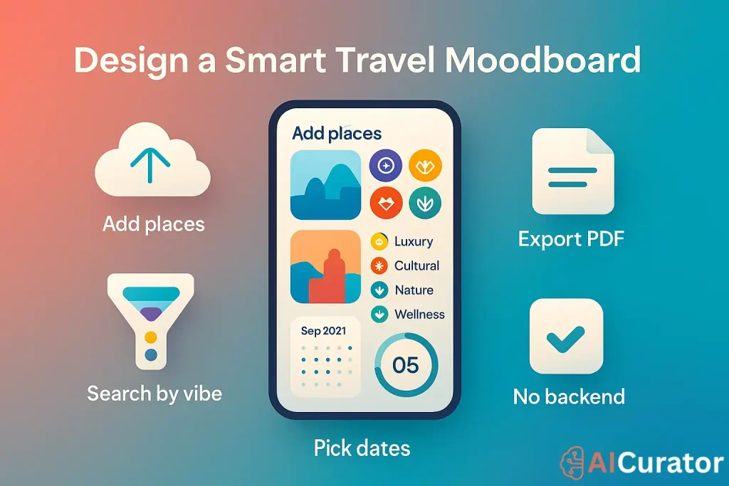 GPT prompt for AI travel moodboard app
