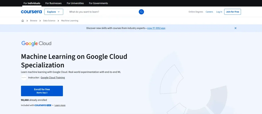 Google Cloud Platform- Machine Learning with TensorFlow