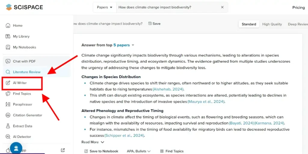 SciSpace AI Writer