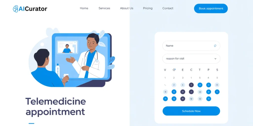 Telemedicine tool dashboard (book your appointment)