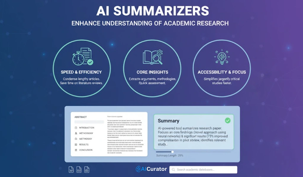 AI Summarizers in Understanding Academic Research