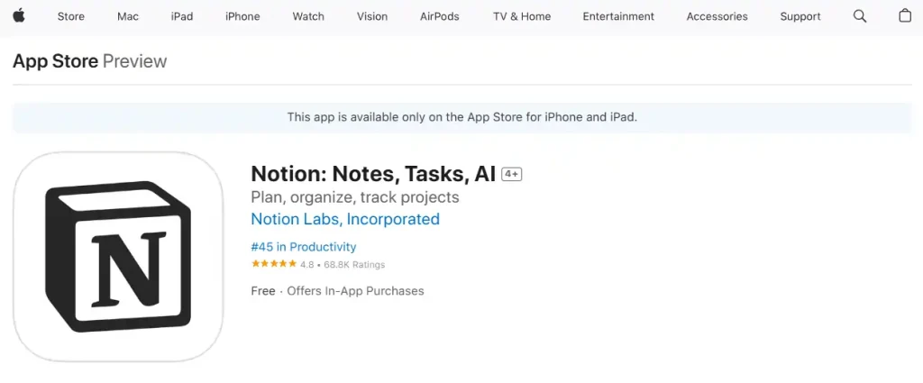 Notion AI Assistant for iPhone