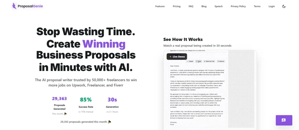 Proposal Genie AI proposal writer