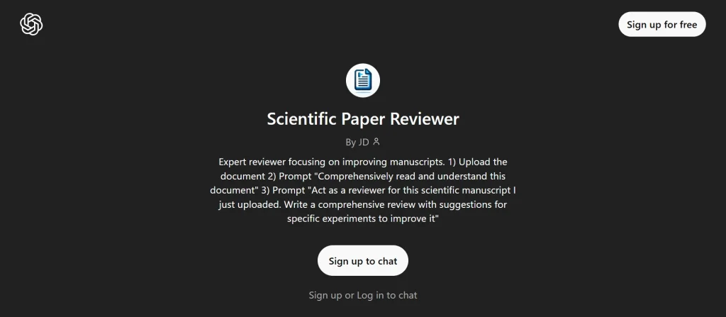 Scientific Paper Reviewer ChatGPT