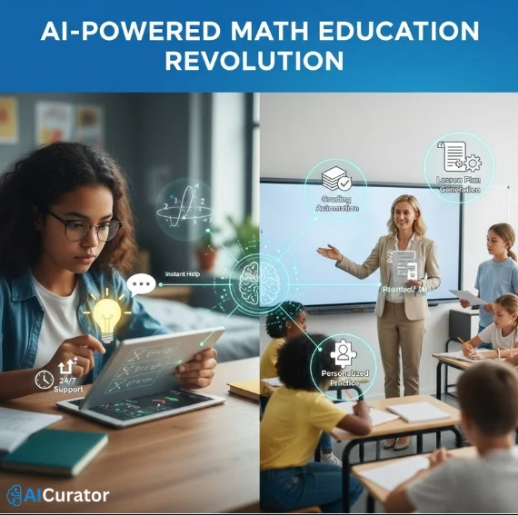 Students using AI math tools